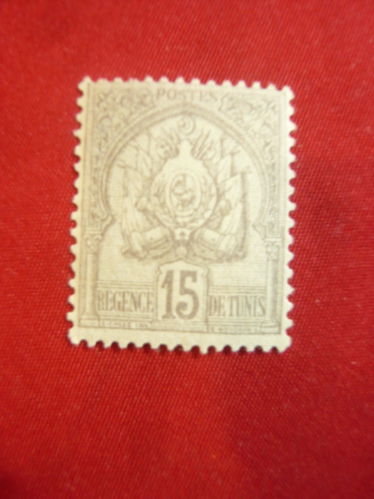 Timbru 15C lila-gri 1901 Tunisia colonie franceza ,1val.sarniera