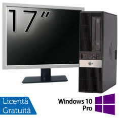 Pachet Calculator HP RP5800 SFF, Intel Core i3-2120 3.30GHz, 4GB DDR3, 250GB SATA, DVD-ROM, 2 Porturi Serial + Monitor 17 Inch + Windows 10 Pro NewTec foto