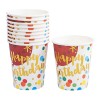 Set 10 pahare, flippy, imprimeu happy birthday baloane, din carton, 250 ml, 7.5 x 8.5 x 5.2 cm, multicolor