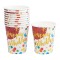 Set 10 Pahare, Cyrax, Imprimeu Happy Birthday Baloane, din Carton, 250 ml, 7.5 x 8.5 x 5.2 cm, Multicolor
