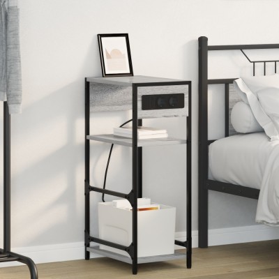 vidaXL Dulap de noapte sonoma gri 40 x 27 x 76 cm Lemn compozit foto