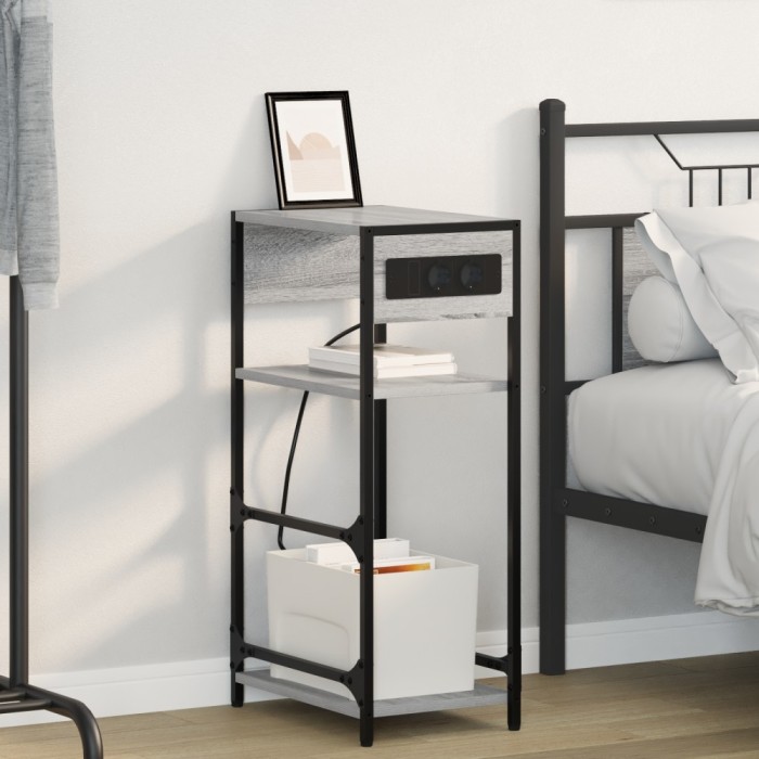 vidaXL Dulap de noapte sonoma gri 40 x 27 x 76 cm Lemn compozit