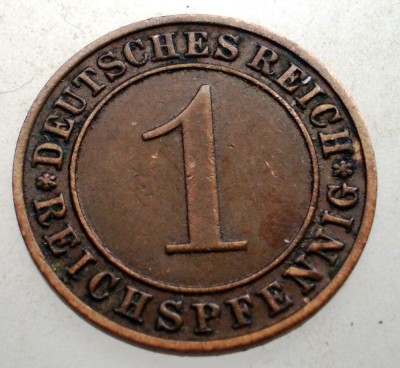 B.153 GERMANIA WEIMAR 1 REICHSPFENNIG 1931 D foto
