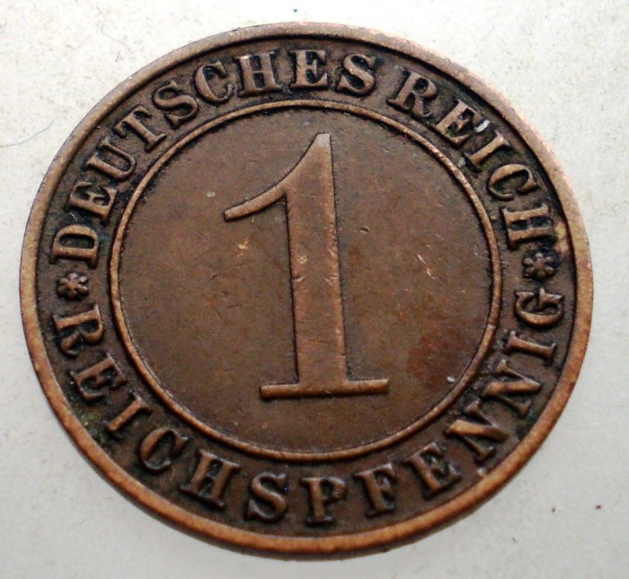 B.153 GERMANIA WEIMAR 1 REICHSPFENNIG 1931 D