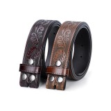 2 bucati curele vestice SANSTHS pentru barbati fara catarama, curea de cowboy pentru catarama, curele din piele vestica pentru blugi