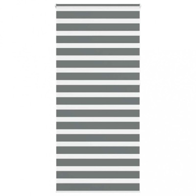 Jaluzea tip zebra gri &amp;icirc;nchis lățime țesătură 90,9 cm poliester foto