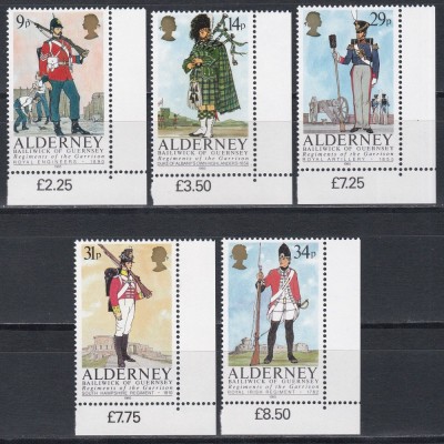 Alderney 1983 - Uniforme militare, MNH foto