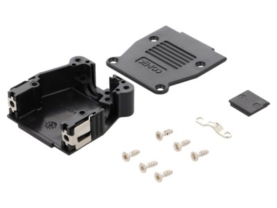 Conector Carcasă D-Sub neagră, plastic foto