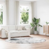 Gossi covor shaggy cu gradini inalte gri deschis 240x240 cm poliester