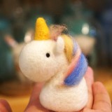 Kit de accesorii pentru impletit Wool Queen, model unicorn, lana/metal/spuma, multicolor, 9 piese