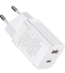 INCARCATOR retea Baseus Super Si Pro, Quick Charge 30W, 1 x USB 5V/3A, 1 x USB Type-C 5V/3A, alb &quot;CCSUPP-E02&quot; (timbru verde 0.18 lei) - 6953156206359