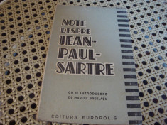 Note despre Jean Paul Sartre - 1947 foto