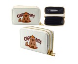 Portofel cu motiv Capybara, 2 compartimente, 12.5 x 8.5 x 4.5 cm, alb, Lean 27563