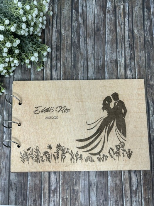Guestbook personalizat,din lemn,gravat la laser cu textul EdithNicu