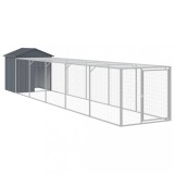 Cumpara ieftin Cotet de pui cu incinta antracit 117x609x123 cm otel galvanizat