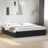 VidaXL Cadru de pat, negru, 200x200 cm, lemn prelucrat