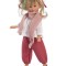 Papusa Celia cu Pantaloni Rosii si Camasa Alba 30cm