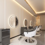 Consola de coafură consola de frizerie consola de cosmetică oglindă LED cu ramă de aluminiu 70x70 STD