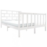 Cumpara ieftin Cadru de pat mic dublu, alb, 120x190 cm, lemn masiv de pin