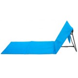Sezlong de plaja pliabil, spatar cu cadru metalic, reglabil, 150x47x48 cm, albastru Household NewTrend