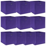 Cumpara ieftin Cutii depozitare, 10 buc., violet, 32x32x32 cm, textil