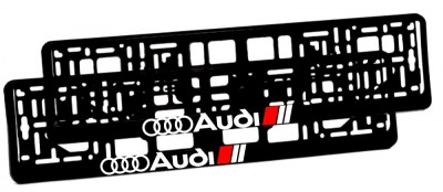 Set 2 suporti numar inmatriculare personalizat-Audi 2 foto