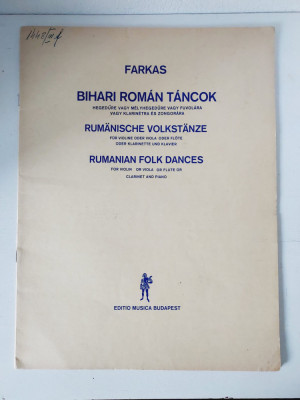 Partitura, Romanian Folk Dances, pt vioara sau viola sau flaut sau clarinet+pian foto