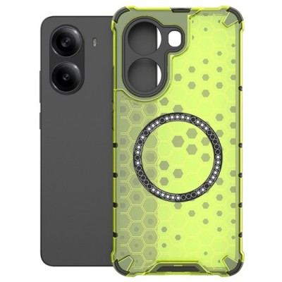 Husa compatibil cu Xiaomi Redmi 13C cu protectie spate si margini anti-soc, Verde &amp;ndash; Model Fagure foto