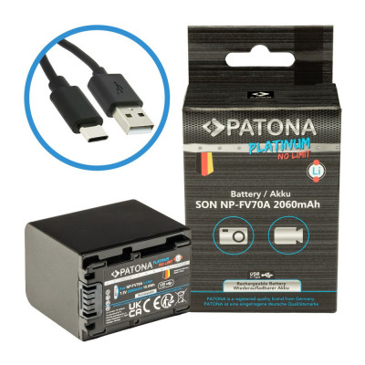 Acumulator replace Patona Platinum NP-FV70 2060mAh pentru Sony FDR-AX40 FDR-AX45-1394 foto