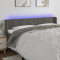 vidaXL Tăblie de pat cu LED gri &icirc;nchis 183x16x78/88 cm catifea