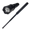 Set Autoaparare: Lanterna Electrosoc Police LED 1000KV + Baston Telescopic Otel 54cm, Acumulator, Negru, Ideallstore