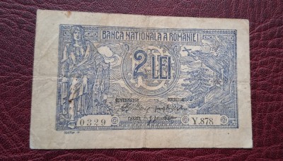 2 lei 1915 serie 3 cifre DANIELOPOL foto