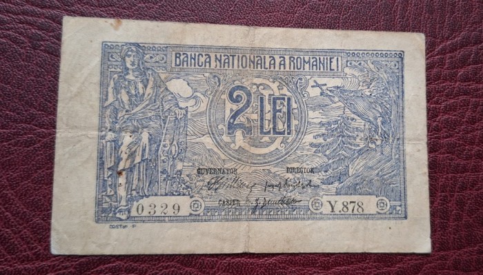 2 lei 1915 serie 3 cifre DANIELOPOL