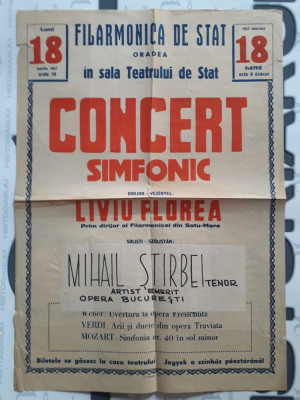 HST PM27 Afiș concert simfonic Filarmonica Oradea 1957 foto