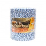 Rola fir alb-albastru fi 3mm insertie metalica 3x0.2mm SS, rezistenta 7.8 Ohm/m, 1000m gard electric Thor