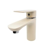 Baterie lavoar Flow monocomanda, bej deschis/crom, zinc