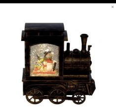 Decora?iune de Craciun locomotiva cu apa ?i sclipici foto