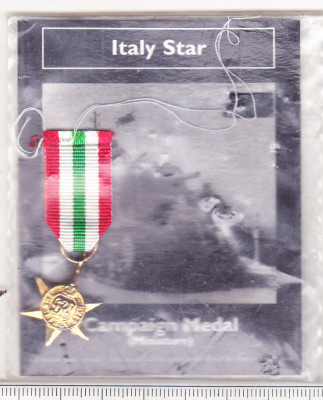 bnk md Anglia medalia Italy Star - WW II - miniatura - reproducere foto
