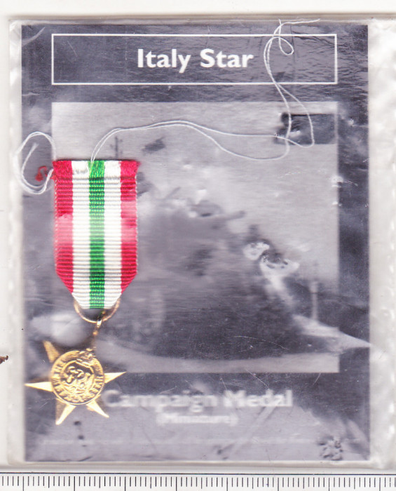 bnk md Anglia medalia Italy Star - WW II - miniatura - reproducere