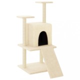 Cumpara ieftin Ansamblu de pisici cu stalpi din funie de sisal, crem, 110 cm