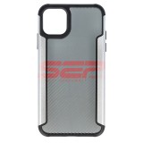Husa iPhone 11 Pro Max, TPU+PC, Fibra Carbon, Silver