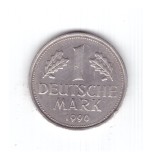 Moneda Germania 1 mark/marca 1990 F, stare foarte buna, curata, Europa, Cupru-Nichel