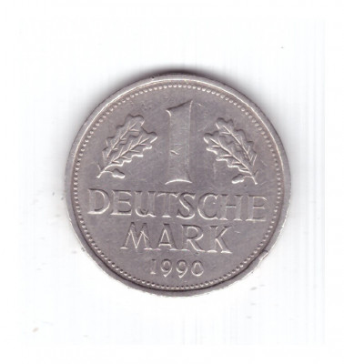 Moneda Germania 1 mark/marca 1990 F, stare foarte buna, curata foto