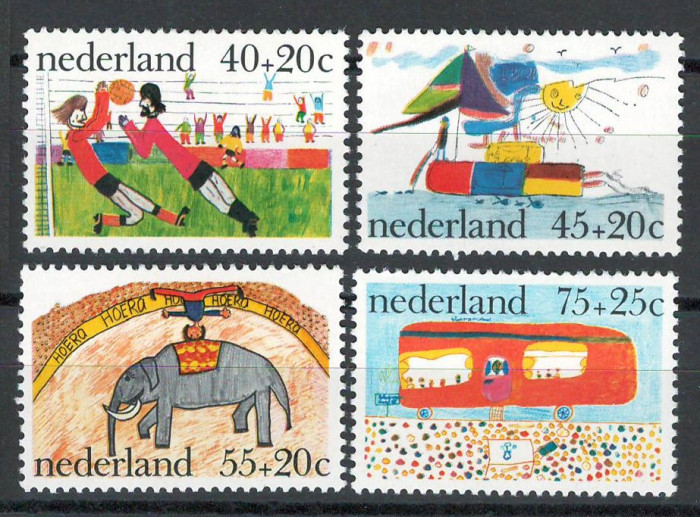 Olanda 1976 Mi 1088/91 MNH - &quot;Voor het Kind&quot;: Desene pentru copii
