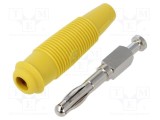 Conector banană 4mm 32A 60V DC galben HIRSCHMANN T&amp;M neizolat pe cablu