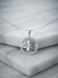 Pandantiv Argint 925 "Infinit si Inimi" cu Zirconiu Cubic, Diametru 3 cm, Greutate 3.82g