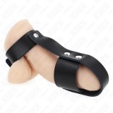 Kink Ring Power-Inel Cage din Piele pentru Penis cu Separator