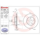 Set discuri frana Toyota Auris ( E15 ), Corolla Saloon ( E18, Corolla Sedan ( E15 ), punte fata, 275x22, ventilat, BREMBO