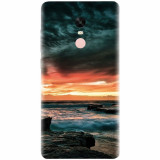 Husa silicon pentru Xiaomi Redmi Note 5A Prime, Dramatic Rocky Beach Shore Sunset