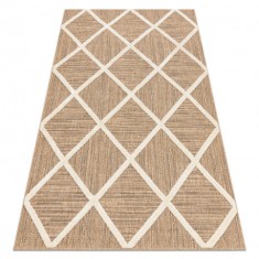 SPARK 0708A covor bej / cremă - leasă, caro, sisal, structural, 80x150 cm
